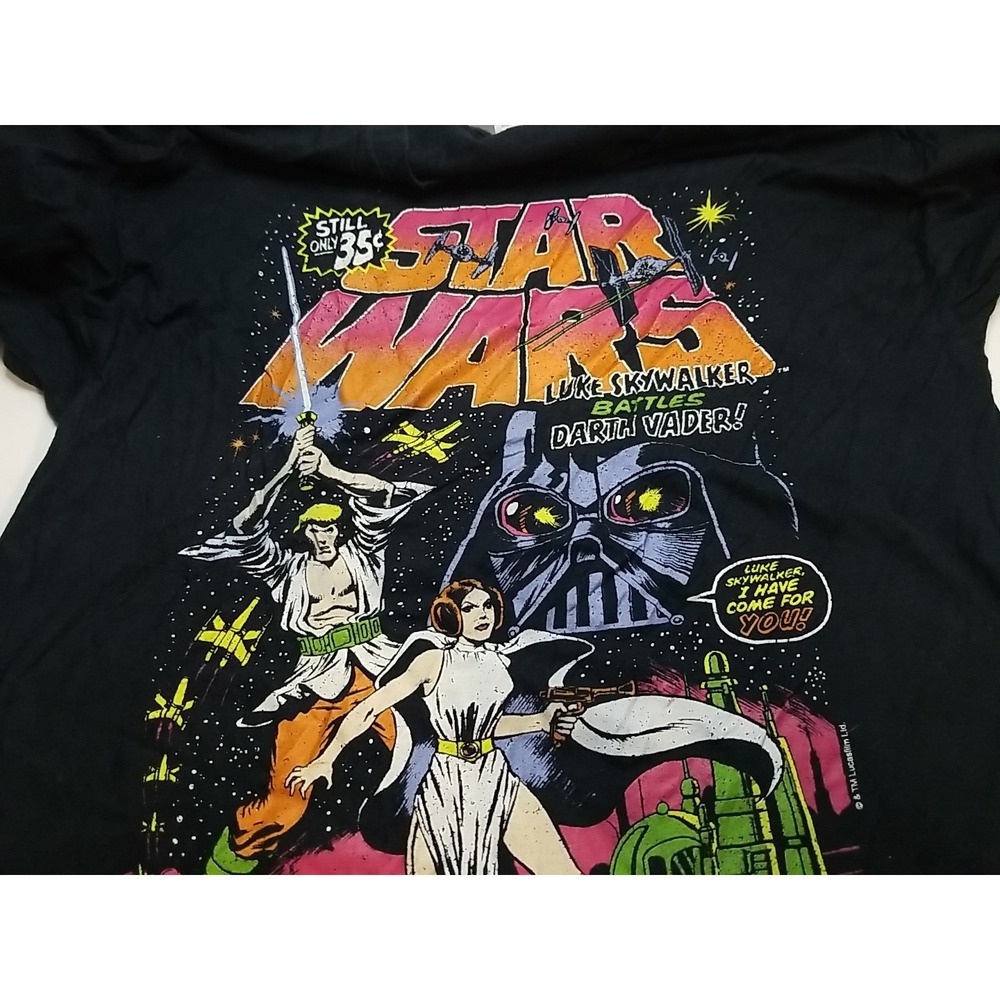 Vintage Star‎ Wars Fruit of The Loom T-Shirt Medium Black Skywalker Darth Vader